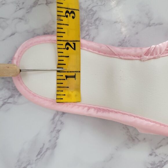 Vintage Pink Satin and Lace Women's House Slippers 60s Peep Toe - Picture 9 of 9